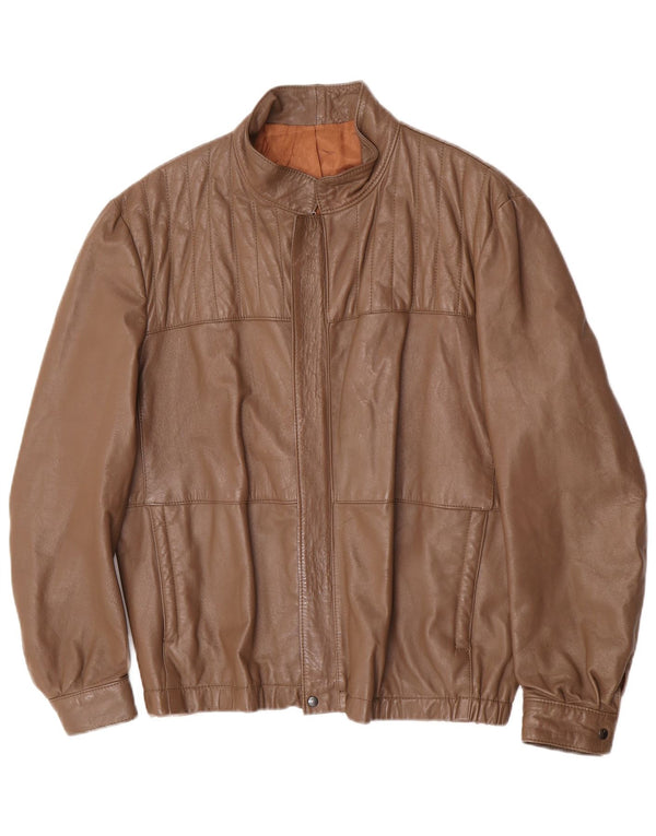 Vintage Ανδρικό Δερμάτινο Μπουφάν UK 40 Μεγάλο Καφέ