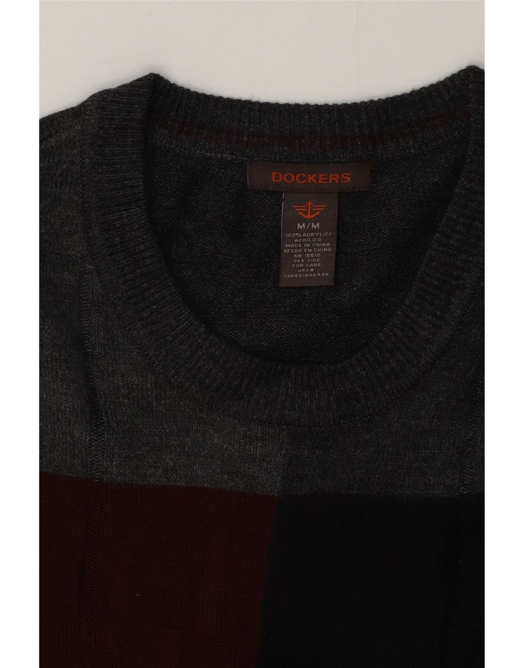 DOCKERS Ανδρικό πουλόβερ με λαιμόκοψη μεσαίου γκρι ακρυλικό