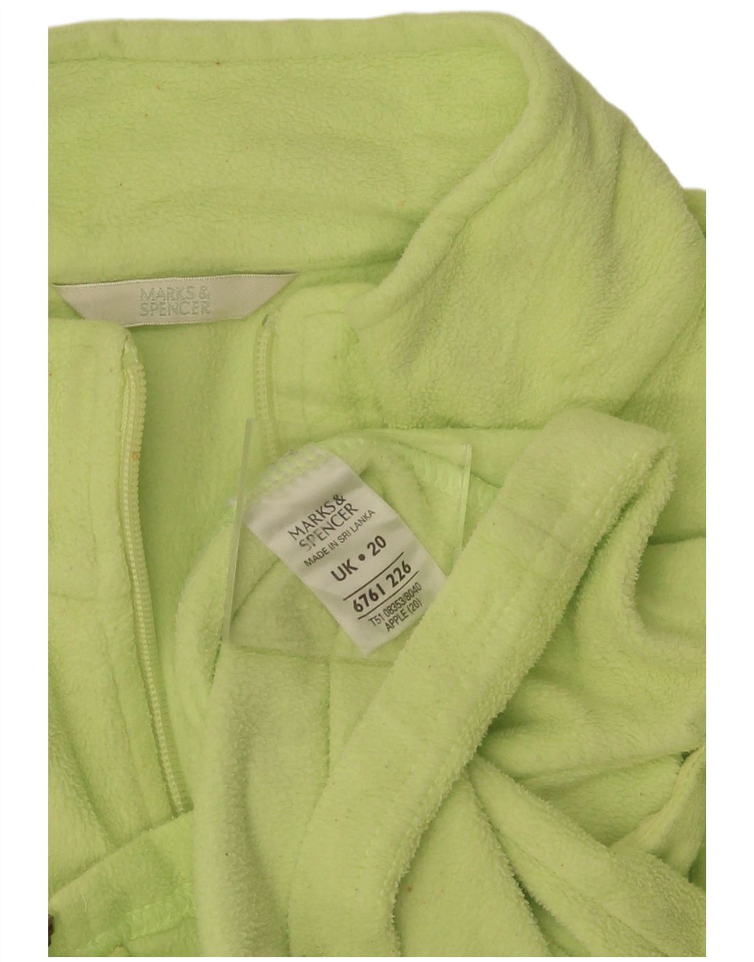 Marks & Spencer Γυναικείο Fleece Jacket UK 20 2XL Green Polyester