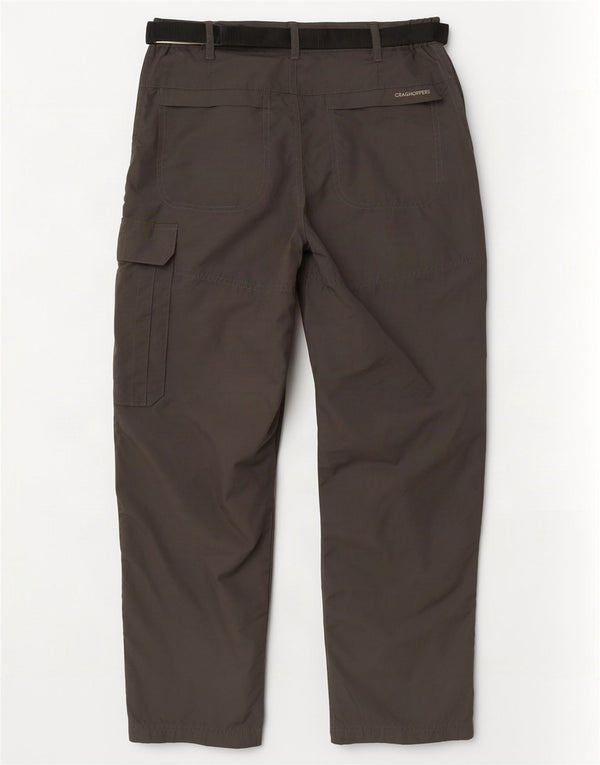 CRAGHOPPERS Mens Straight Cargo Trousers W34 L28 Grey Polyester