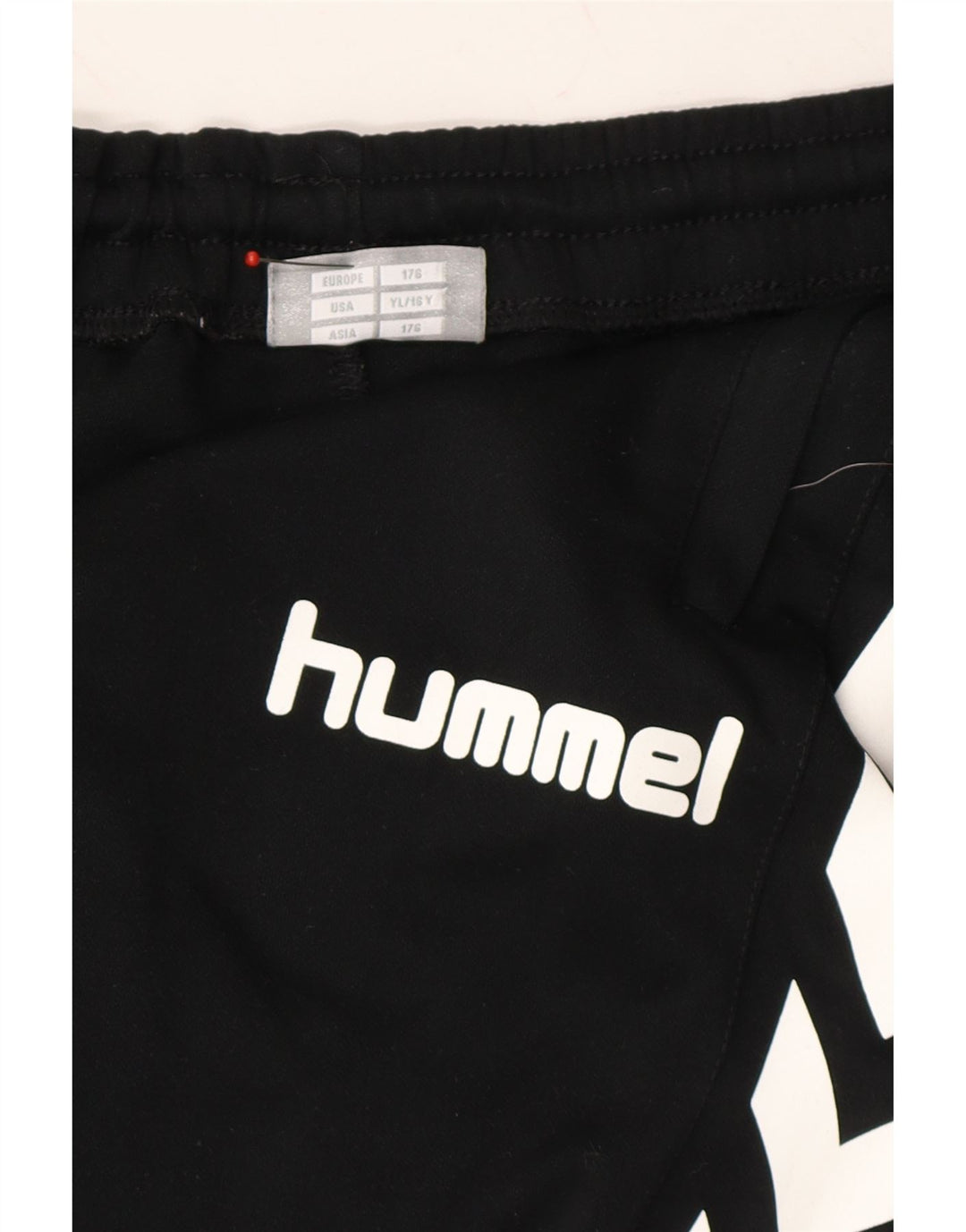 HUMMEL Boys Graphic Tracksuit Trousers 15-16 Years  Black Polyester Vintage Hummel and Second-Hand Hummel from Messina Hembry 