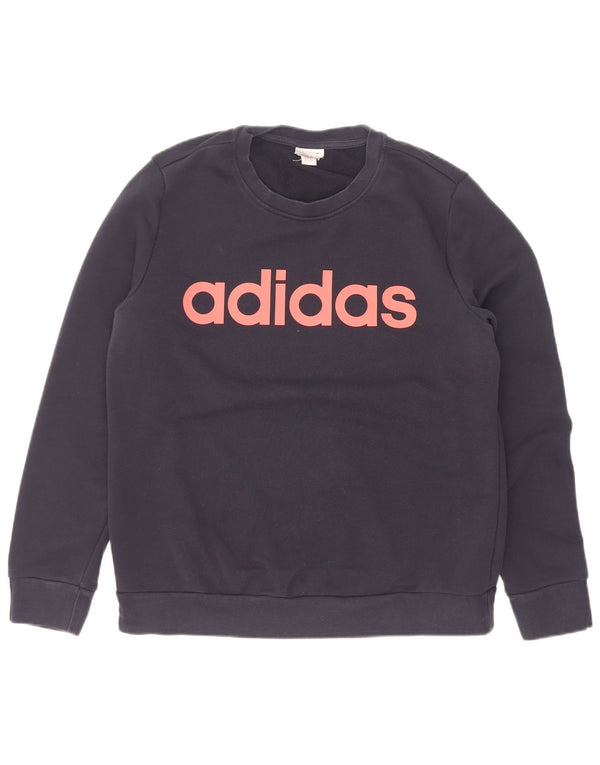 Γυναικεία φούτερ Adidas Graphic Jumper UK 14 Medium Navy Blue