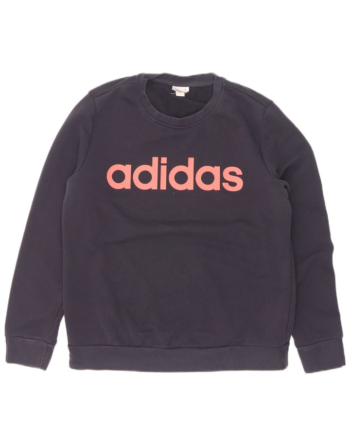 Γυναικεία φούτερ Adidas Graphic Jumper UK 14 Medium Navy Blue
