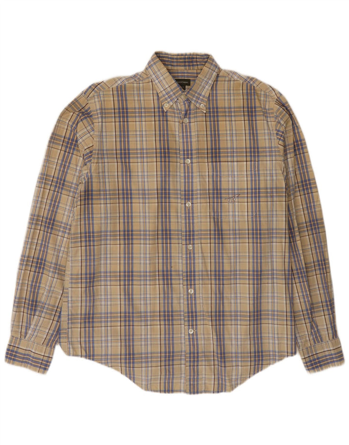 Ανδρικό πουκάμισο HENRY COTTONS Μέγεθος 42 Large Beige Check Cotton