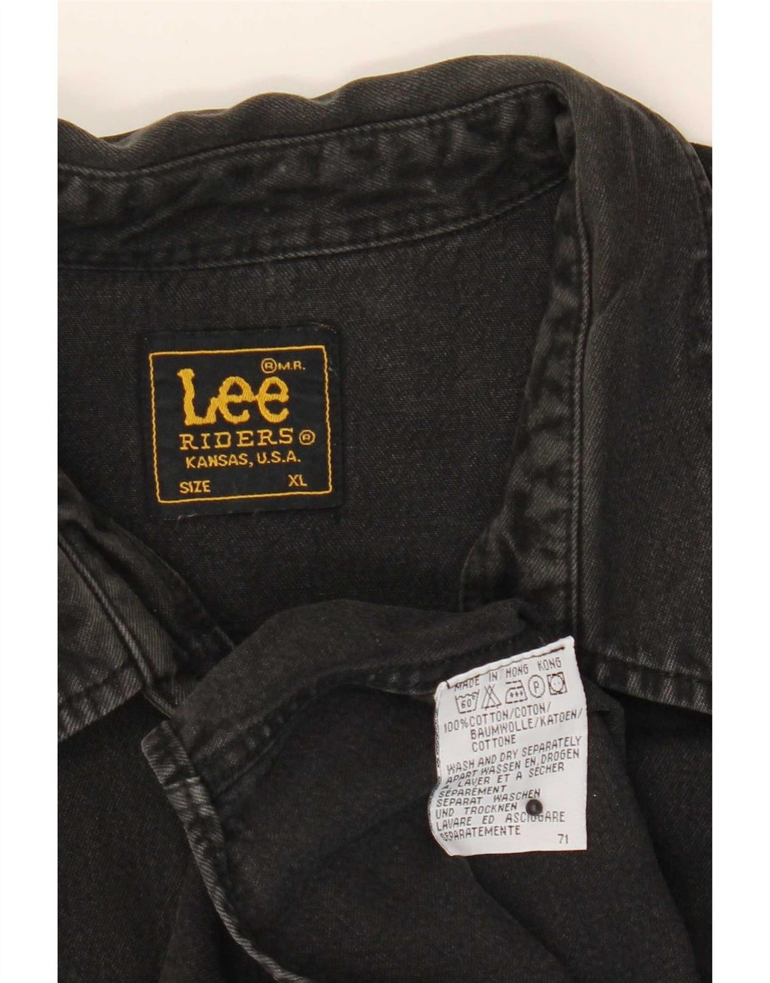 Lee Mens Riders Τζιν Πουκάμισο XL Μαύρο βαμβακερό