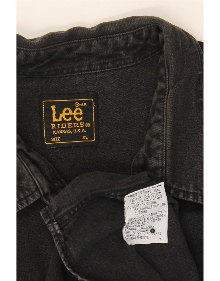 Lee Mens Riders Τζιν Πουκάμισο XL Μαύρο βαμβακερό