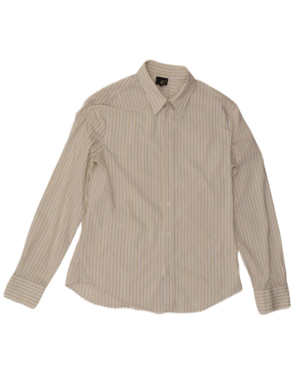 Ανδρικό πουκάμισο Just Cavalli 3XL White Pinstripe