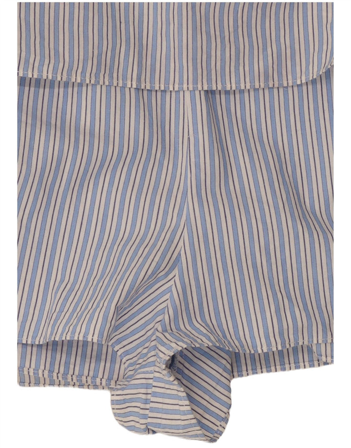 ZARA Γυναικείο Playsuit 3/4 UK 10 Small Blue ριγέ