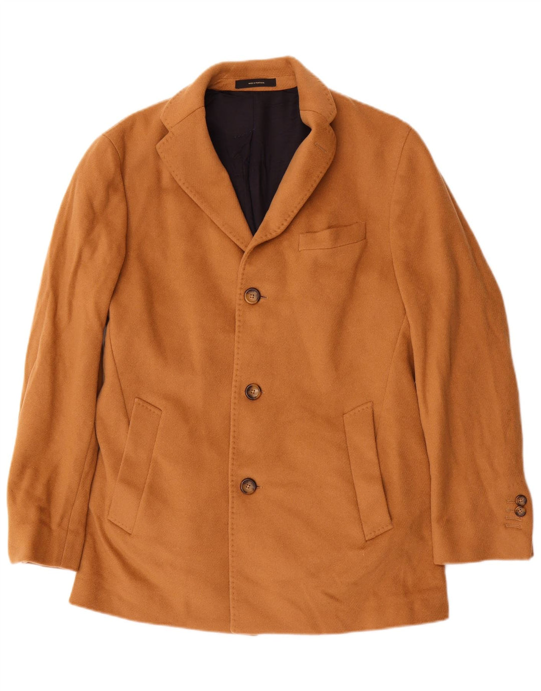 Ανδρικό πανωφόρι Massimo Dutti με 3 κουμπιά EU 48 Μαλλί μεσαίο μπεζ