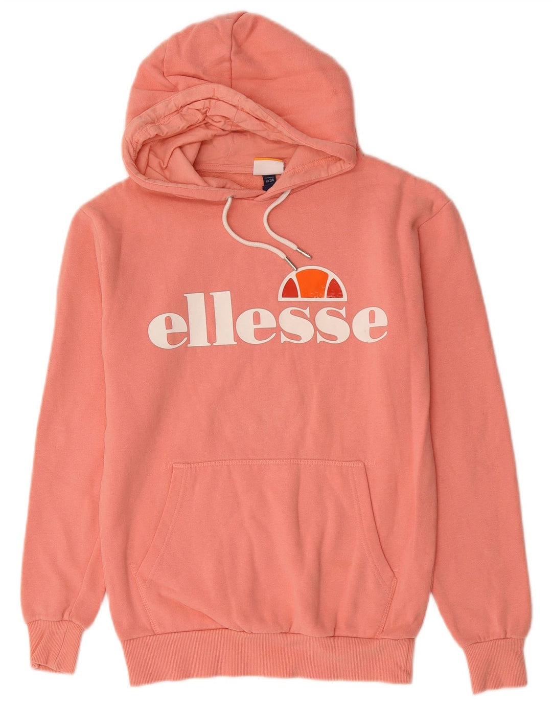 ELLESSE Γυναικείο Γραφικό Hoodie Jumper UK 6 XS Ροζ Βαμβακερό