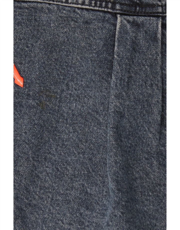 Zara Γυναικείο Crop Oversized Τζιν μπουφάν UK 14 Medium Navy Blue Cotton