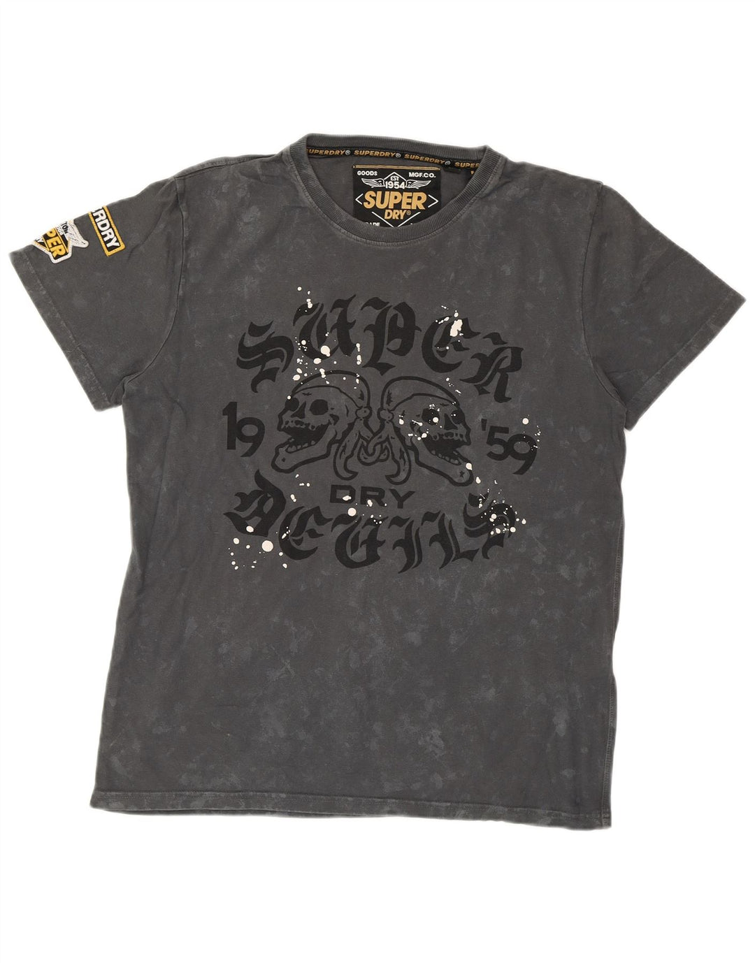 Ανδρικό γραφικό μπλουζάκι SUPERDRY Top Large Grey Tie Dye