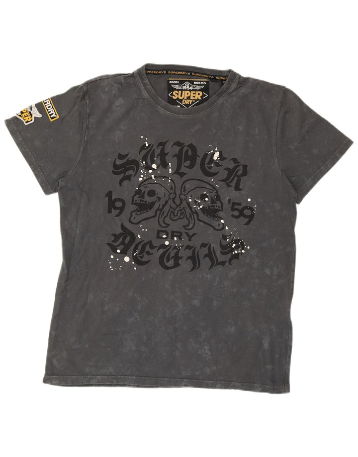 Ανδρικό γραφικό μπλουζάκι SUPERDRY Top Large Grey Tie Dye