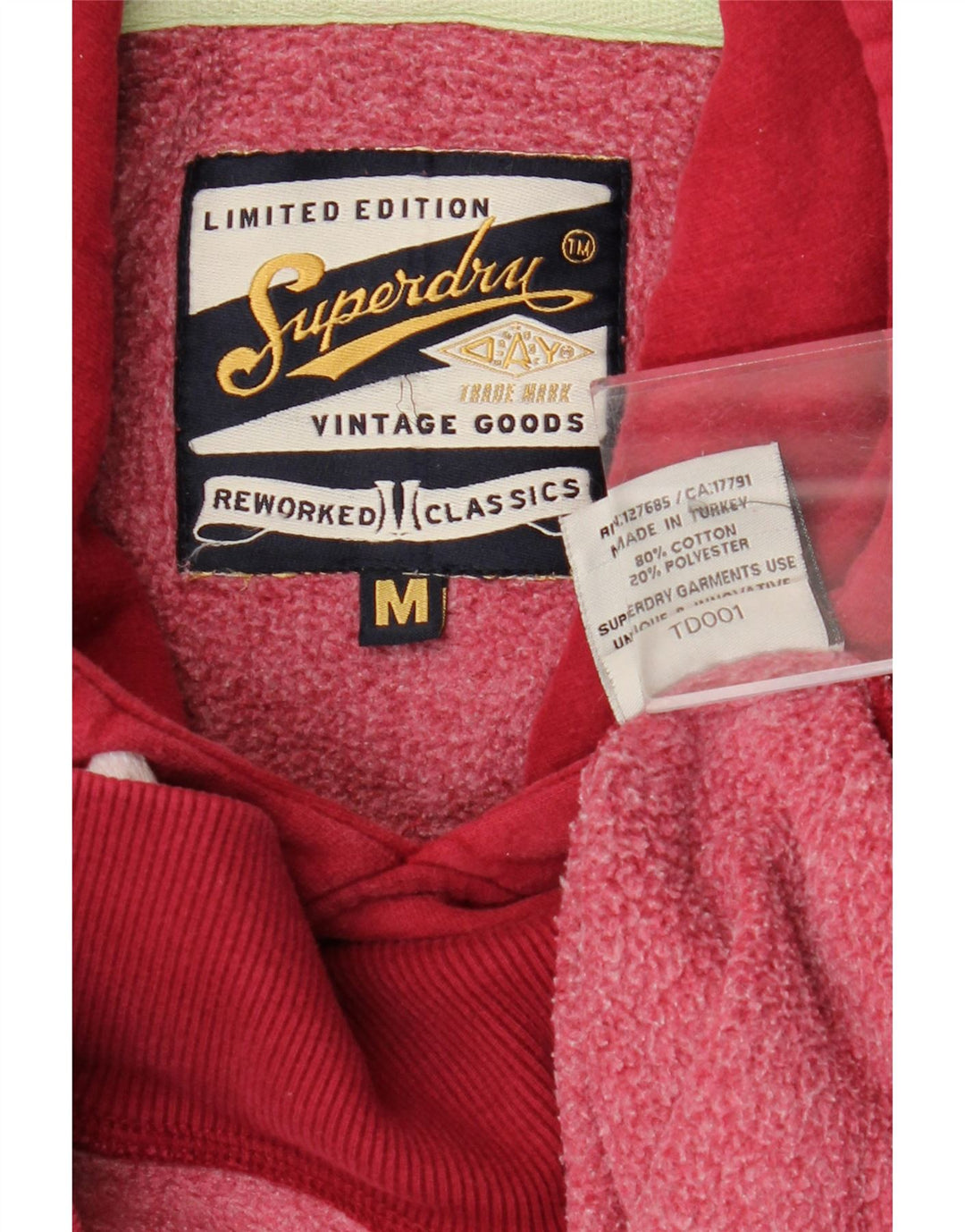 Ανδρικό γραφικό κουκούλα Superdry, μεσαίο κόκκινο βαμβακερό