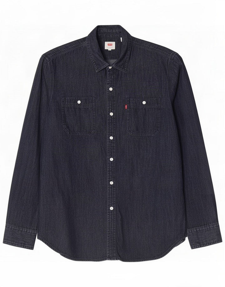 Ανδρικό τζιν πουκάμισο Levi's Large Navy Blue Cotton