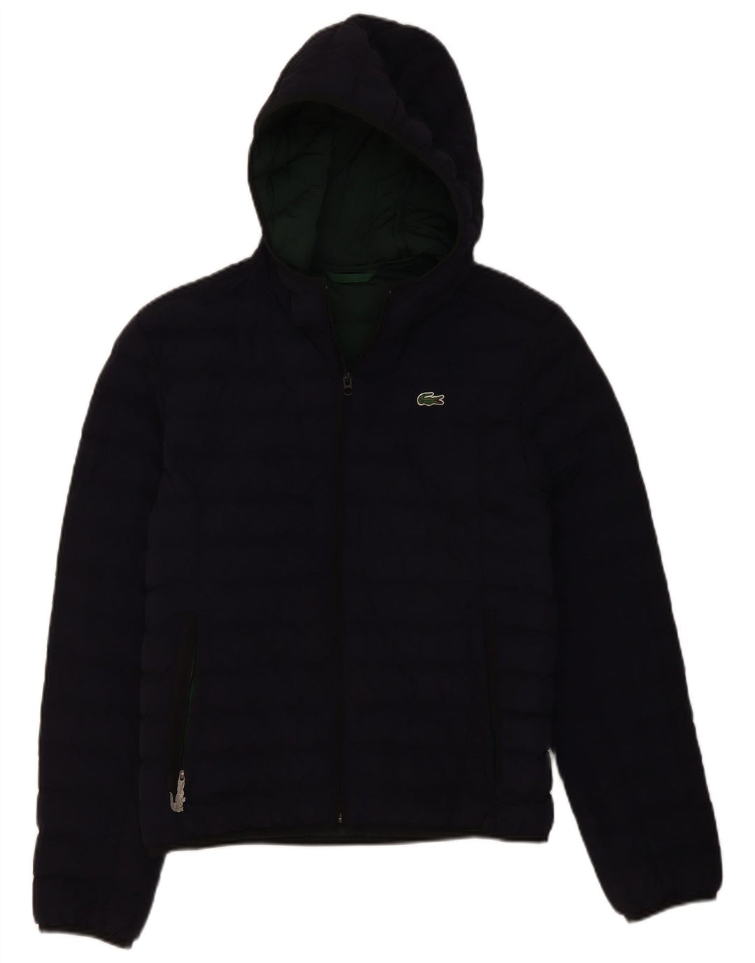 Ανδρικό μπουφάν Lacoste με κουκούλα με επένδυση EU 46 Small Navy Blue Polyamide