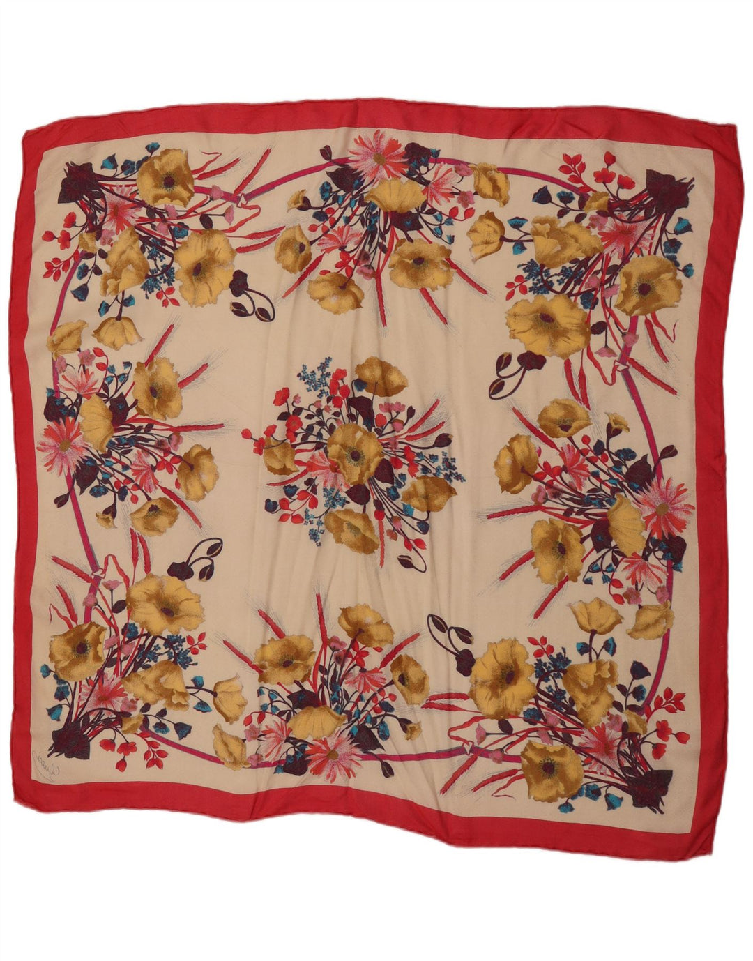 Γυναικείο γραφικό τετράγωνο φουλάρι Gucci Μονόχρωμο Σχεδιαστής Floral