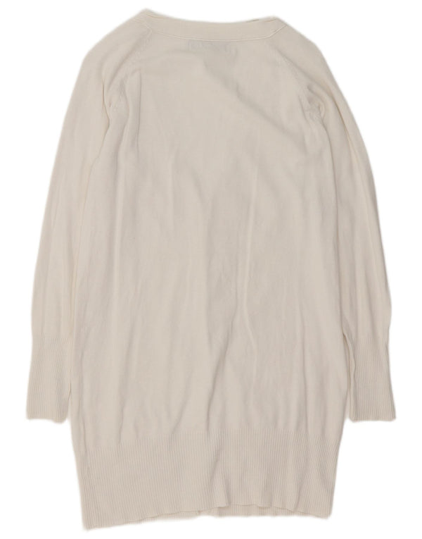 Zara Γυναικεία Ζακέτα Longline UK 16 Large White Cotton