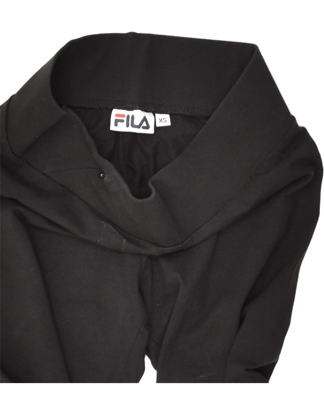 FILA Womens Graphic Capri Leggings UK 6 XS Black Cotton | Vintage Fila | Thrift | Second-Hand Fila | Used Clothing | Messina Hembry 