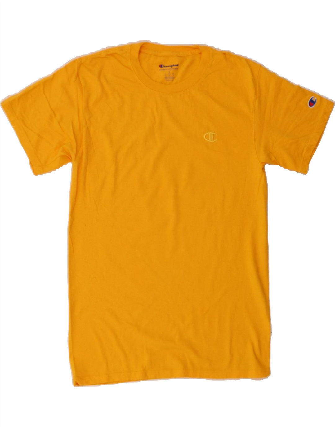 CHAMPION Mens T-Shirt Top Small Yellow Cotton Vintage Champion and Second-Hand Champion from Messina Hembry 