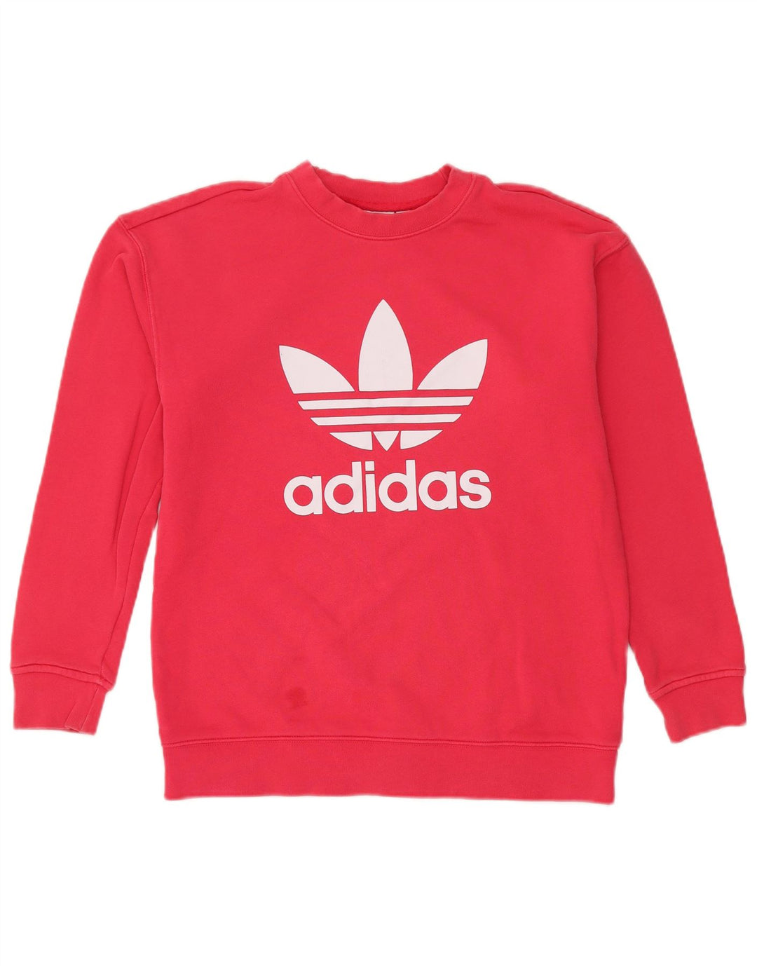 Γυναικείο γραφικό υπερμεγέθη φούτερ Adidas UK 8 μικρό κόκκινο βαμβακερό