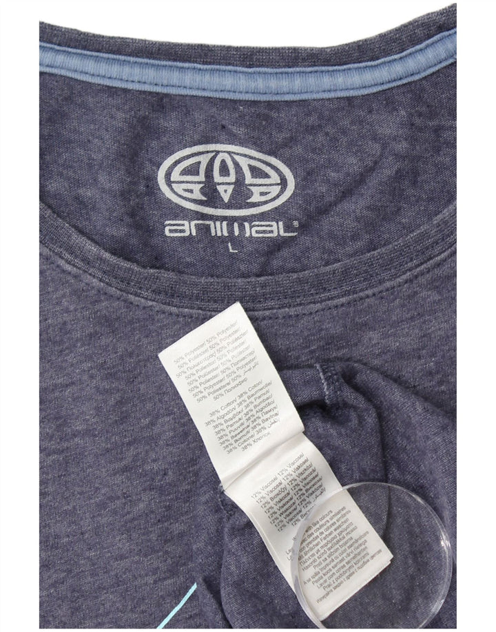 Ανδρικό γραφικό T-Shirt ANIMAL Top Large Navy Blue Polyester