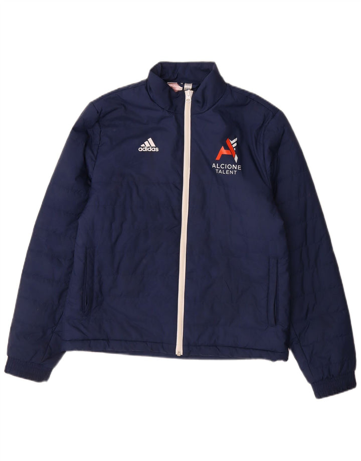 Adidas Boys γραφικό μπουφάν με επένδυση 13-14 ετών Navy Blue Polyester
