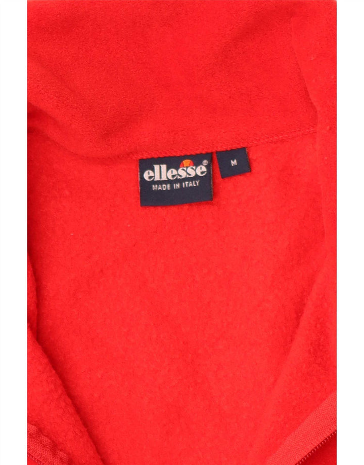 Ellesse Mens Zip Neck Fleece Jumper Medium Red