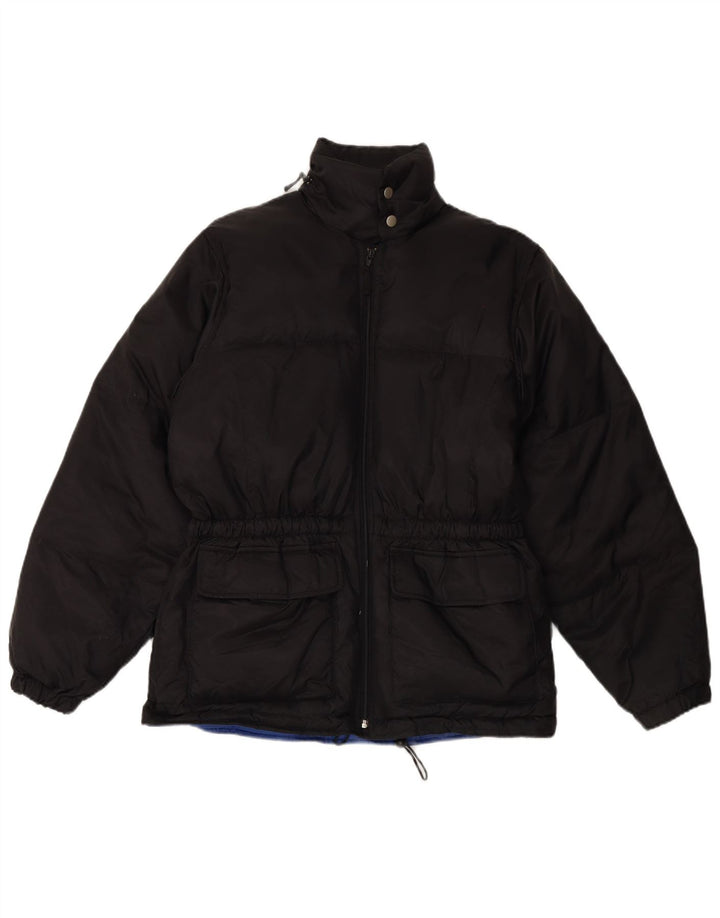 Vintage Ανδρικό μπουφάν με επένδυση UK 38 Μεσαίου Μαύρου Πολυεστέρα
