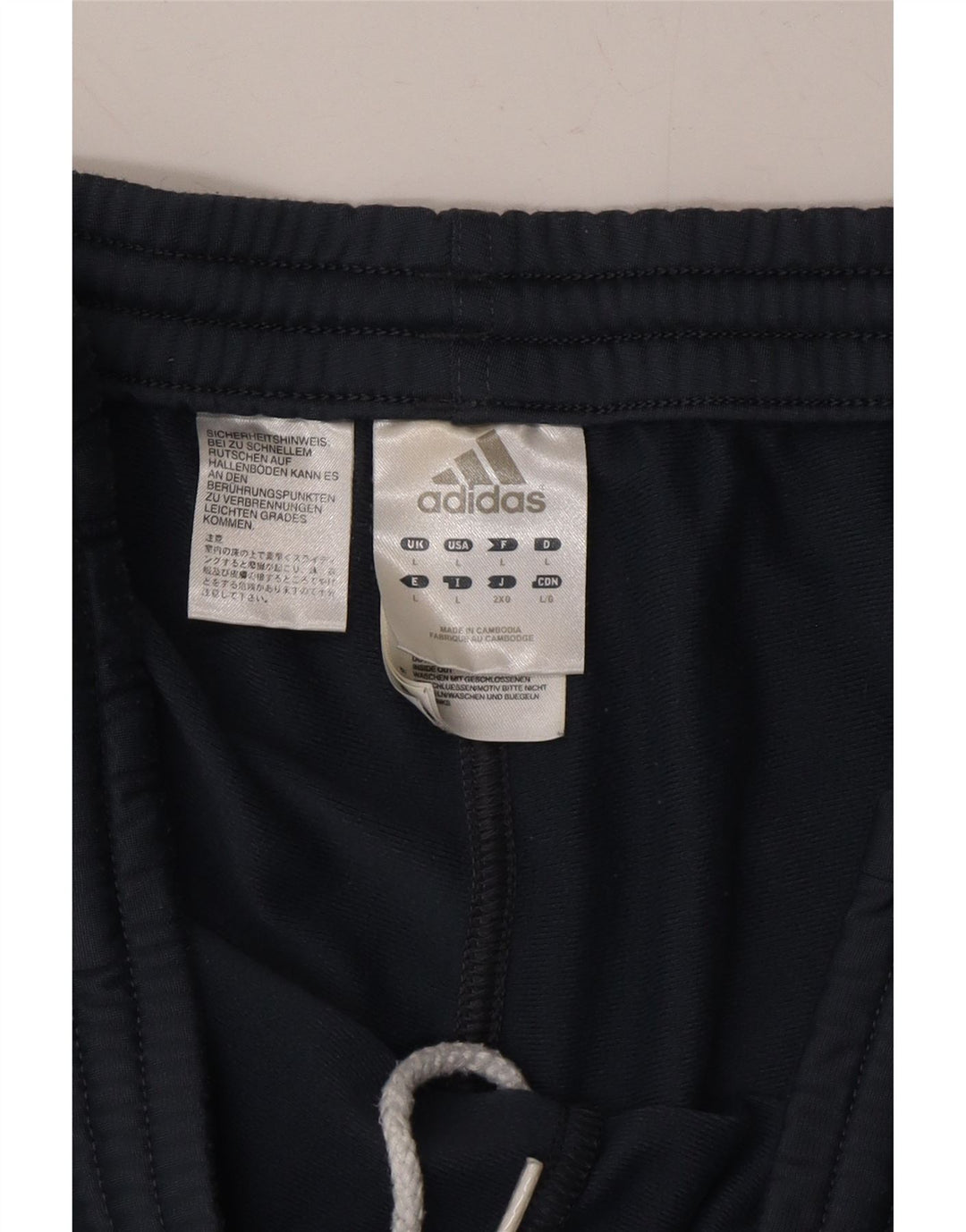 ADIDAS Mens Tracksuit Trousers Joggers Large  Navy Blue Polyester Vintage Adidas and Second-Hand Adidas from Messina Hembry 