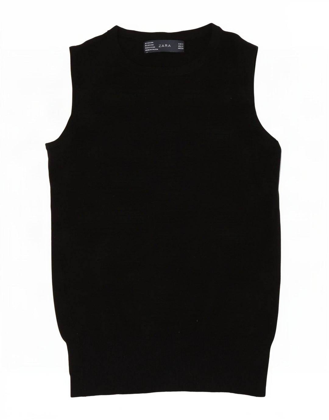 Zara Γυναικείο γιλέκο Tank Top UK 8 Small Black Rayon