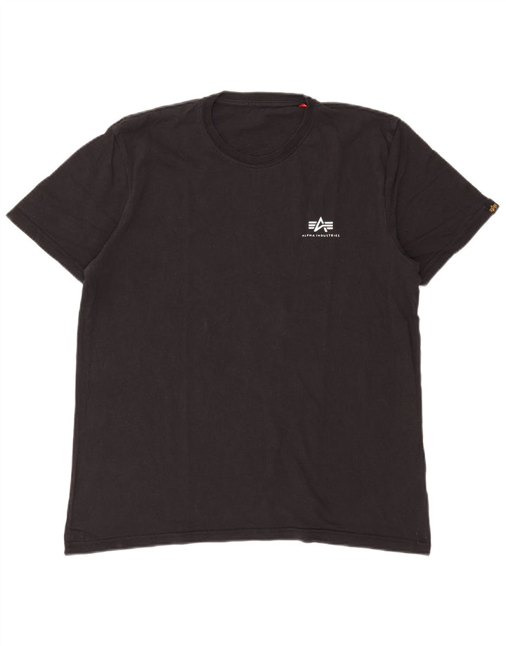 Ανδρικό T-Shirt Alpha Industries Top Μεσαίο μαύρο βαμβακερό