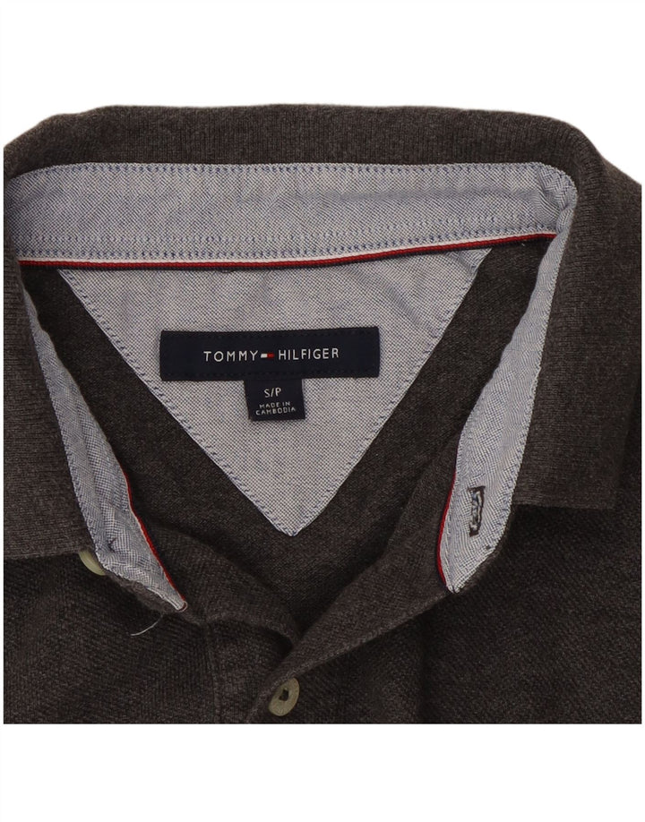 Ανδρικό πουκάμισο πόλο Tommy Hilfiger Μικρό γκρι βαμβακερό