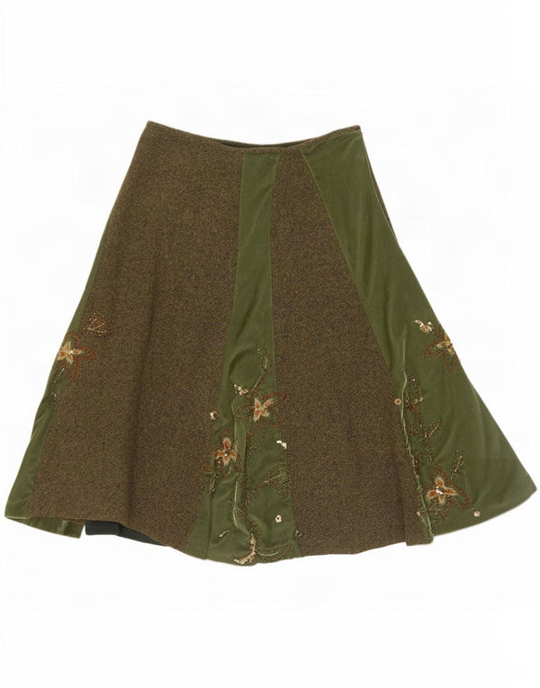 Monsoon Γυναικεία Φούστα A-Line UK 10 Small W30 Green Floral