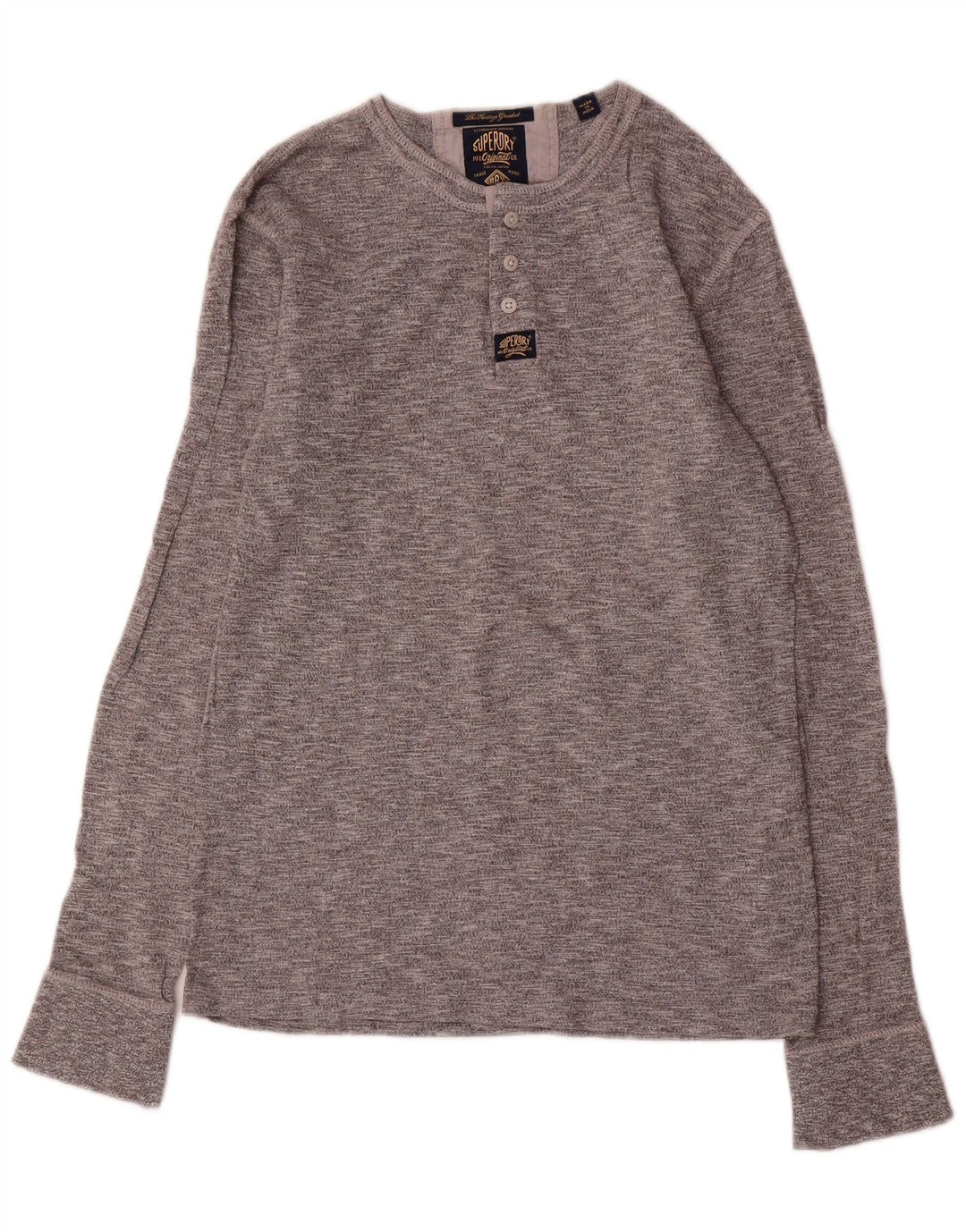 Ανδρική μπλούζα SUPERDRY Μακρυμάνικο μεσαίο γκρι βαμβακερό