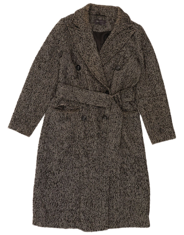 Marks & Spencer Γυναικείο παλτό με διπλό στήθος UK 10 Small Grey Thingbone