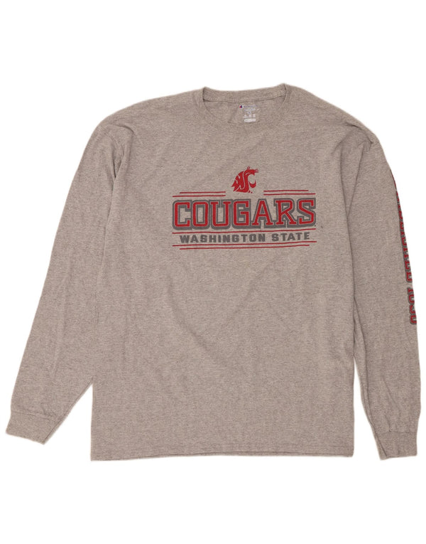 Champion Mens Washington State Cougars Graphic Top μακρυμάνικο 2XL Γκρι