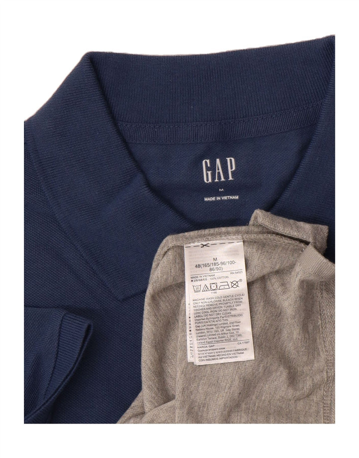 GAP Mens Polo Shirt Medium Blue Colourblock Cotton Vintage Gap and Second-Hand Gap from Messina Hembry 