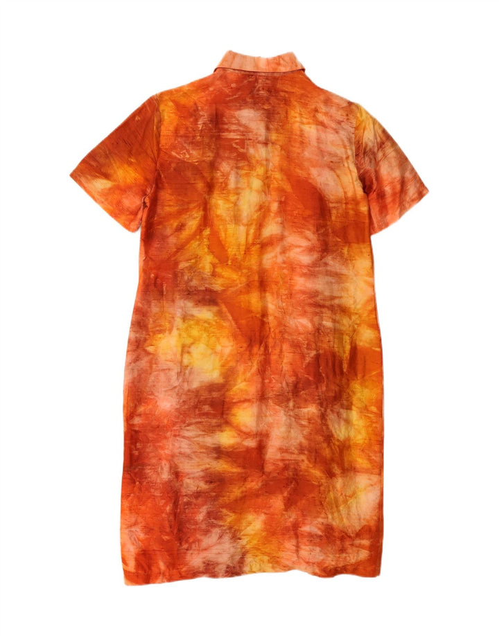 Daniel & Mayer Γυναικείο Πουκάμισο Φόρεμα IT 46 Large Orange Tie Dye Silk