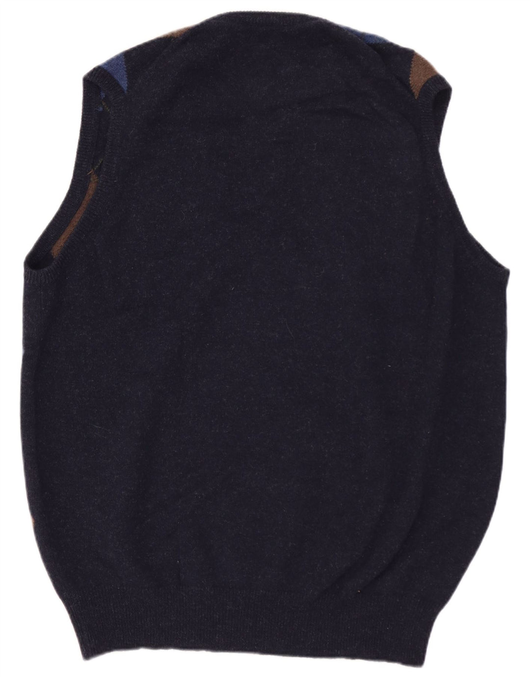 WILLIAM LOCKIE Ανδρικό γιλέκο Tank Top IT 52 Large Navy Blue Lambswool