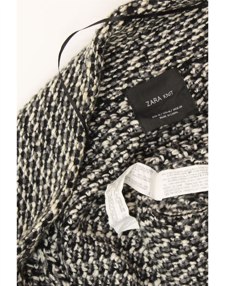 ZARA Γυναικείο ανοιχτό πουλόβερ με ζακέτα UK 14 μεσαίου μαύρου χρώματος