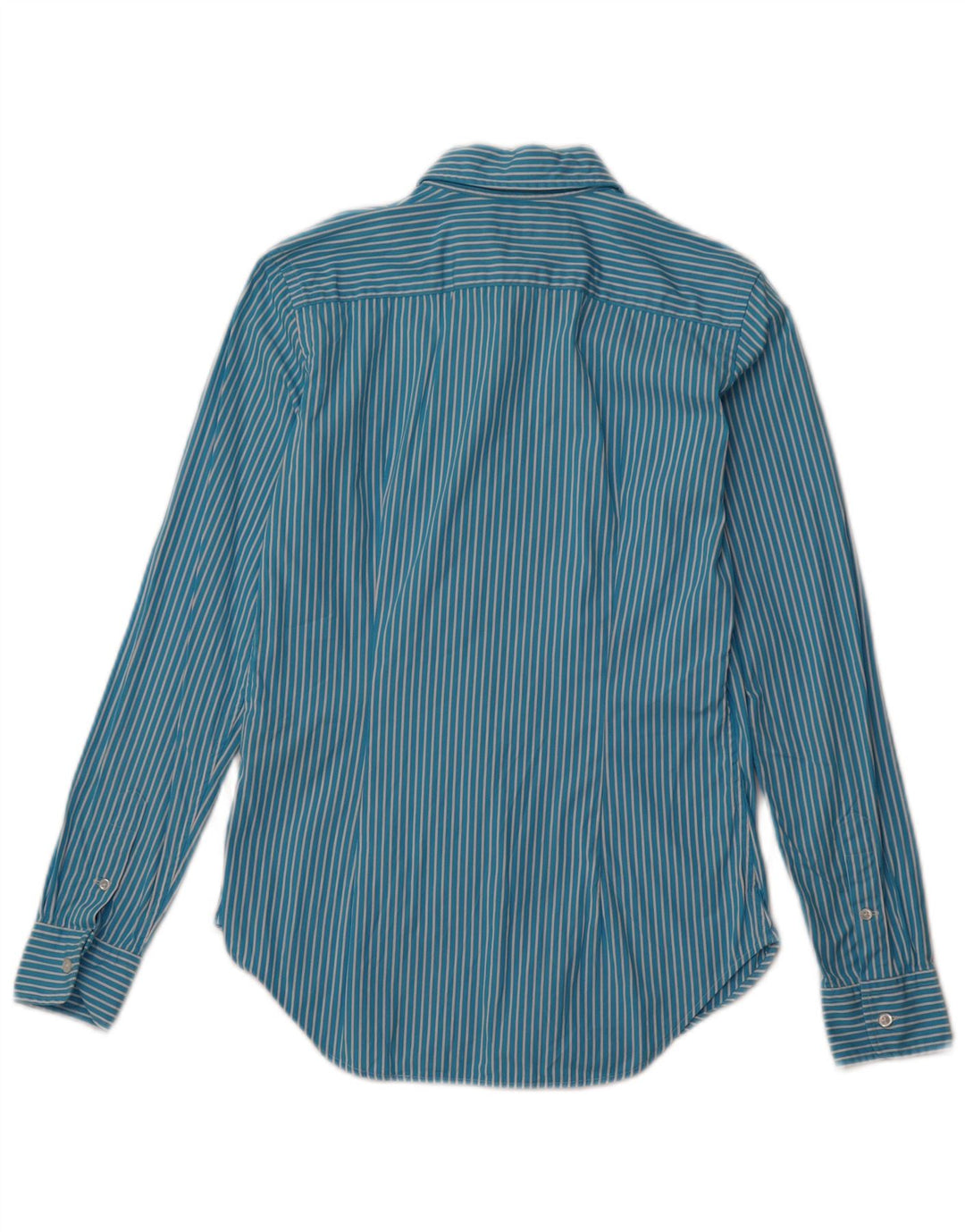 RALPH LAUREN Γυναικείο πουκάμισο μεγάλου μεγέθους US 4 Small Blue Pinstripe Βαμβακερό