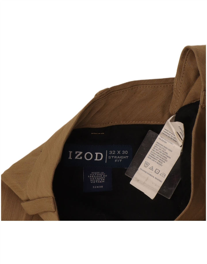 Ανδρικό ίσιο παντελόνι Chino Izod W32 L30 Beige Polyester