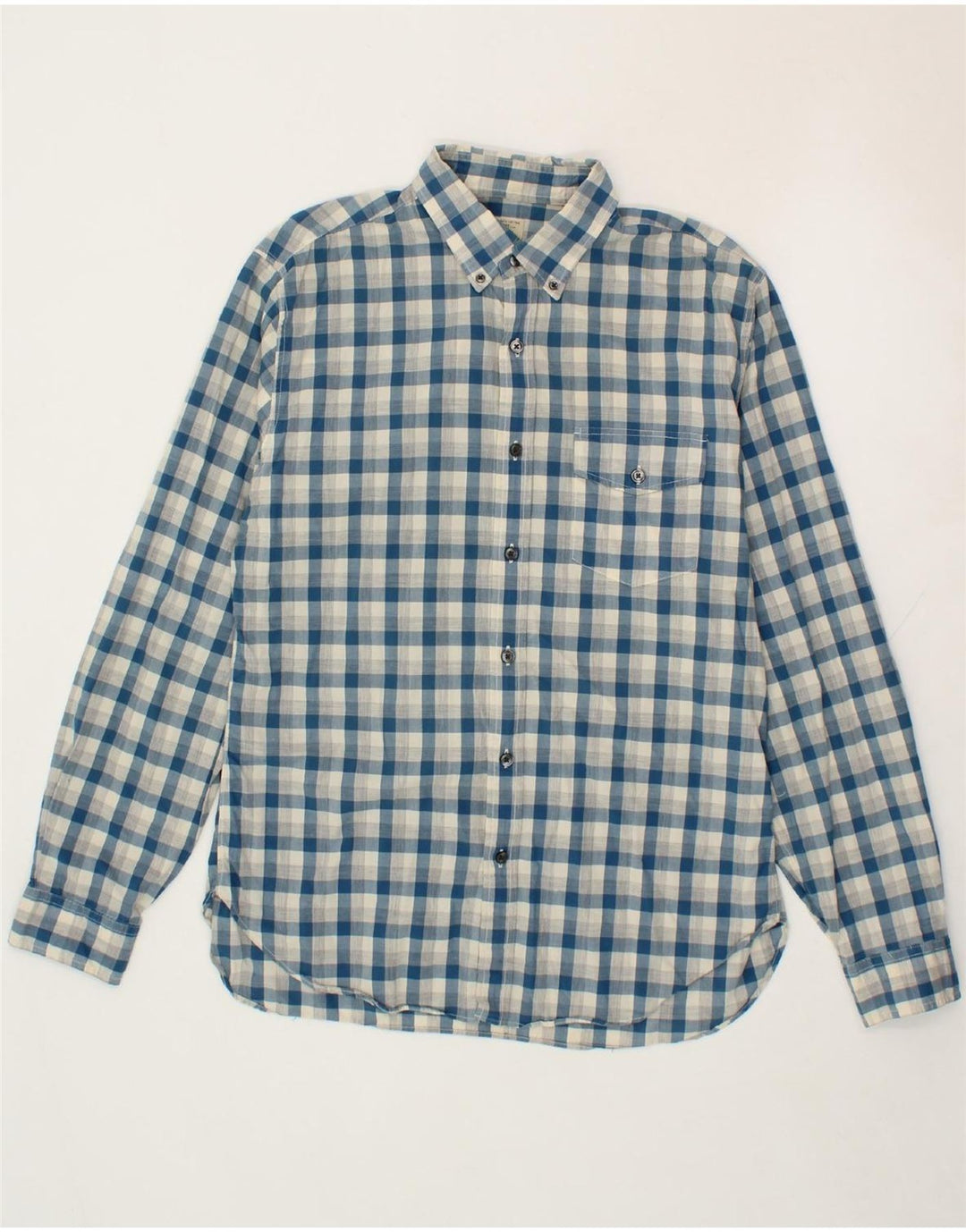 J. CREW Mens Shirt Size 15 1/2 Medium Blue Check Cotton Vintage J. Crew and Second-Hand J. Crew from Messina Hembry 
