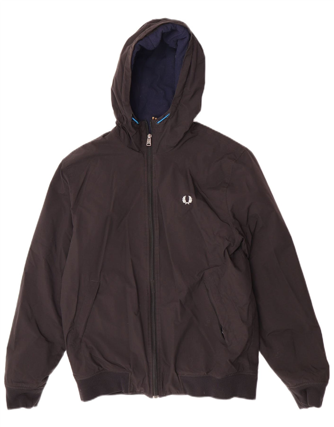 Fred Perry Ανδρικό Bomber Jacket με κουκούλα UK 36 Small Black Polyamide