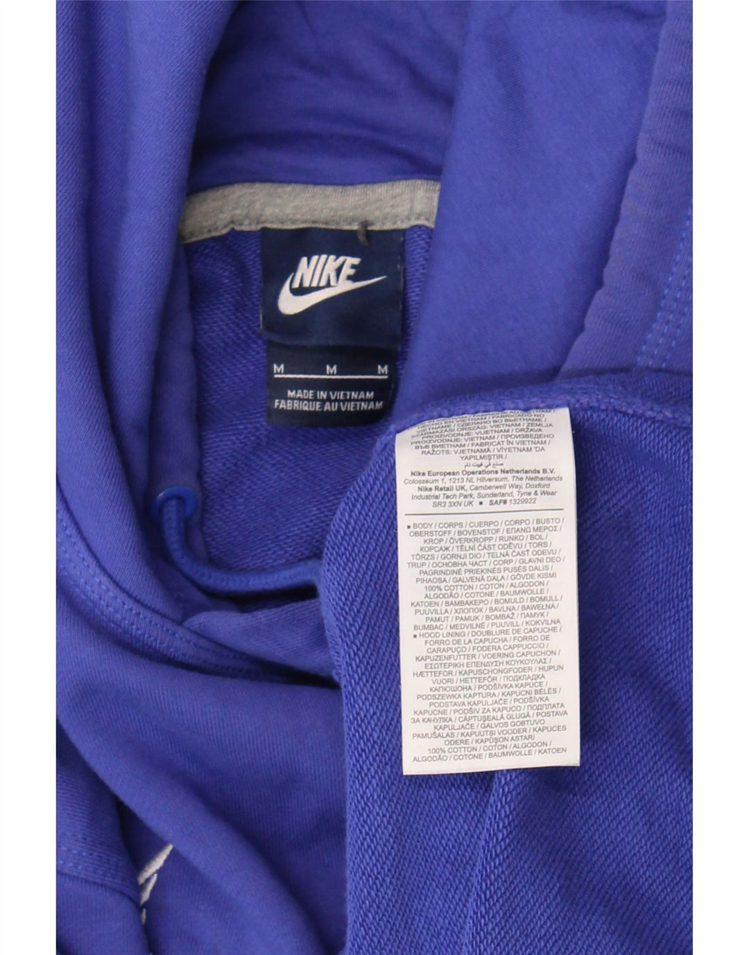 Ανδρικά γραφικά κουκούλα Nike, μεσαίο μπλε βαμβακερό