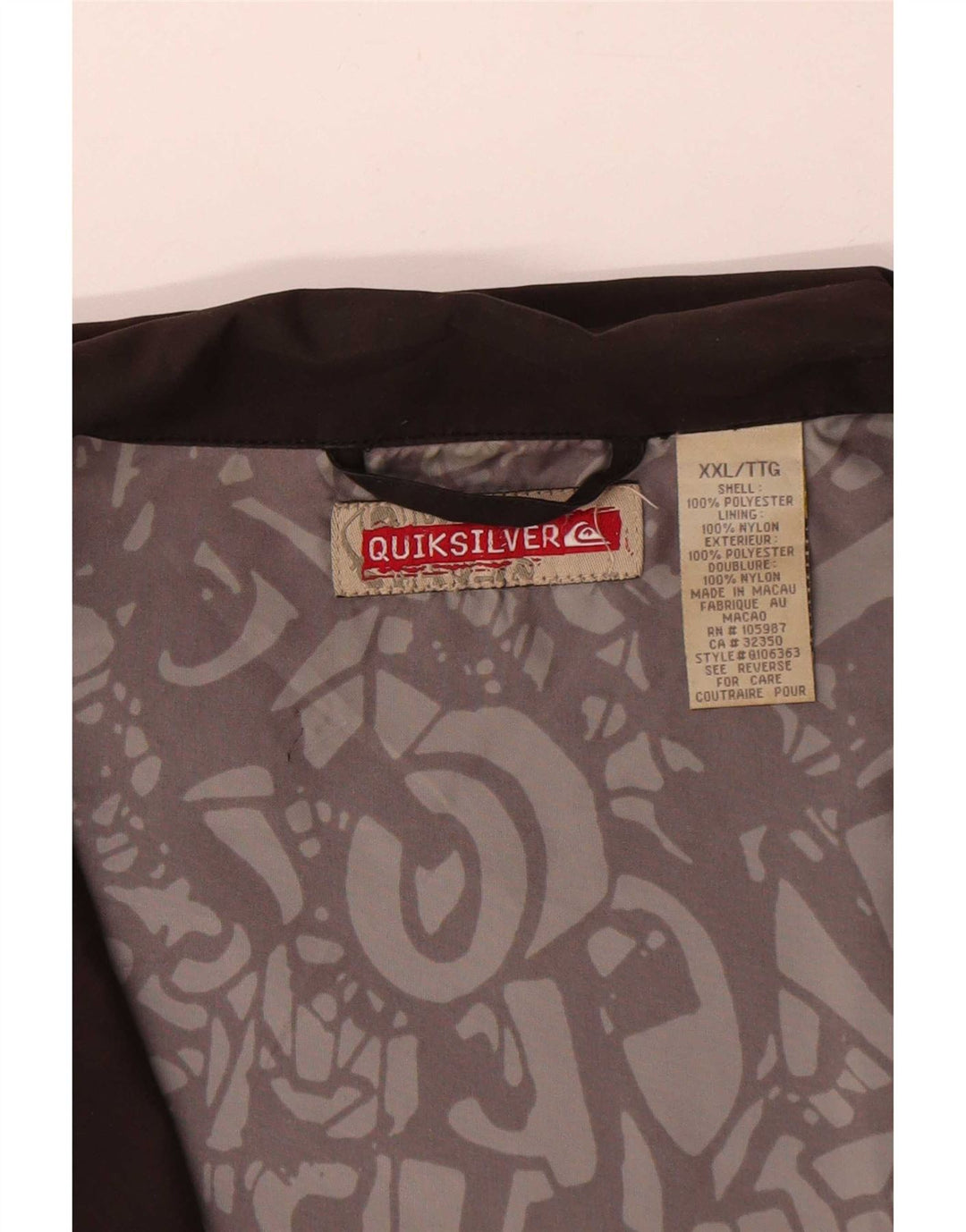 Ανδρικό μπουφάν Quiksilver Bomber UK 44 2XL καφέ πολυεστέρας