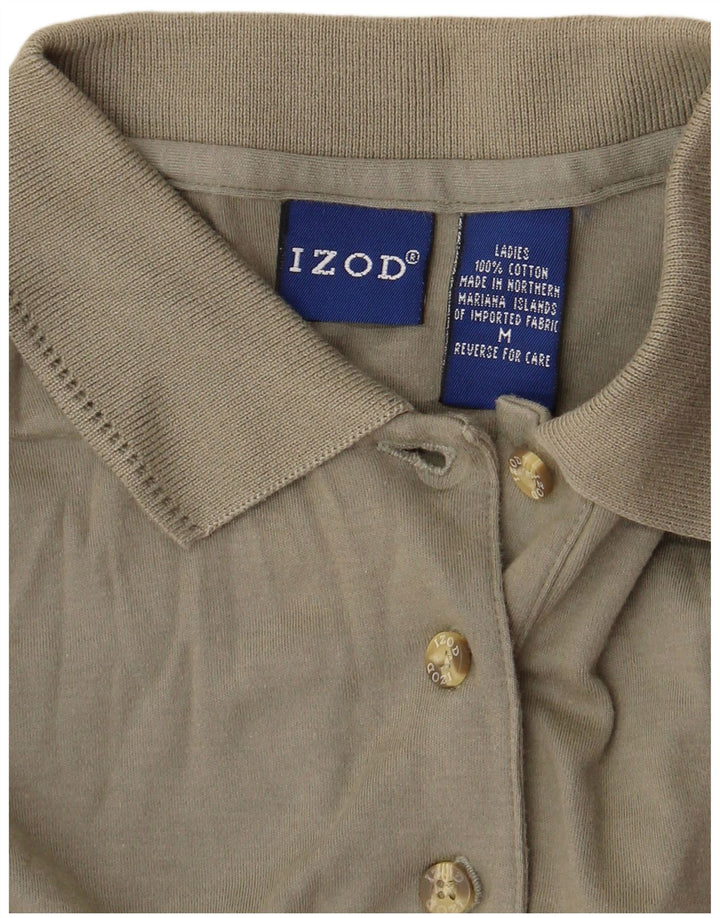 Izod Γυναικείο πουκάμισο πόλο UK 14 Μεσαίο βαμβακερό χακί