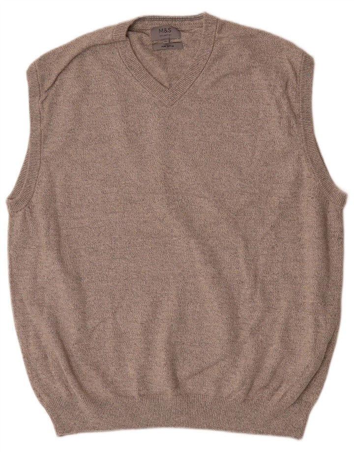 Marks & Spencer Ανδρικό γιλέκο Tank Top XL καφέ βαμβακερό