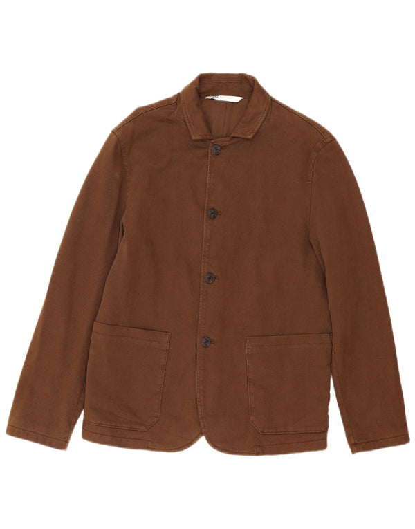 Zara Mens Bomber Jacket UK 36 Small Brown Βαμβακερό
